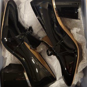 Brand Antonio Melani Black patent leather mock pumps